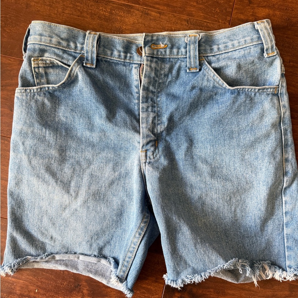 Light Blue Vintage Denim Cutoff Shorts
